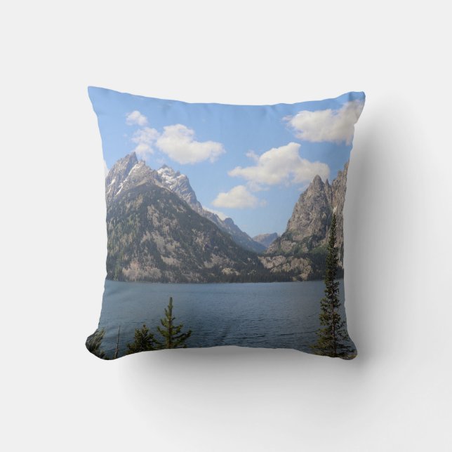 Grand Teton Mountains and Jenny Lake Cushion (Front)
