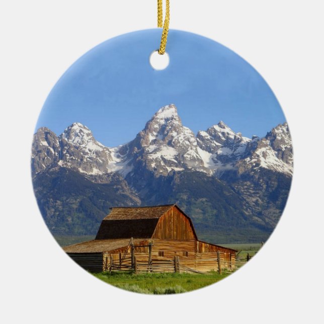 Grand Teton mountains Ceramic Ornament (Front)
