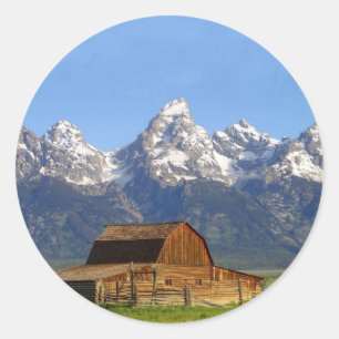 Grand Teton mountains Classic Round Sticker