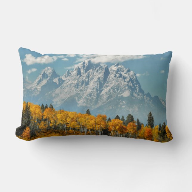 Grand Teton Mountains in the Fall Lumbar Cushion (Front)