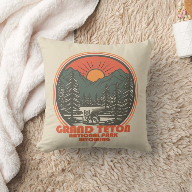 Grand Teton mountains National Park Wyoming Cushion (Blanket)