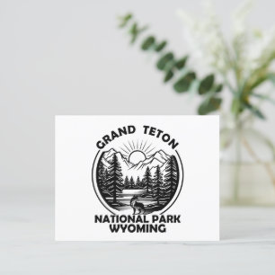 Grand Teton mountains National Park Wyoming Holida Holiday Postcard
