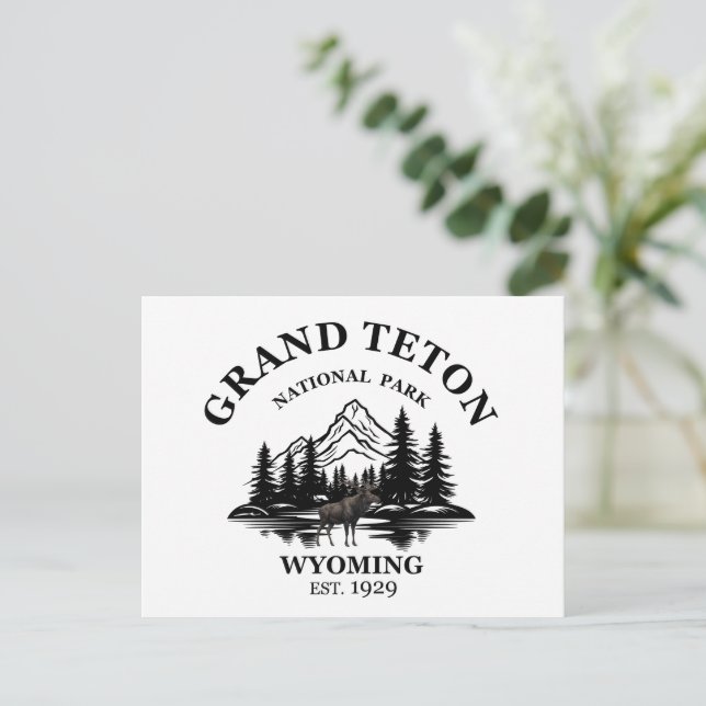 Grand Teton mountains National Park Wyoming Holida Holiday Postcard (Standing Front)