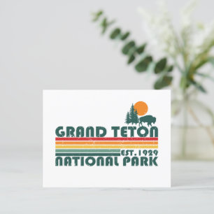 Grand Teton mountains National Park Wyoming Holiday Postcard