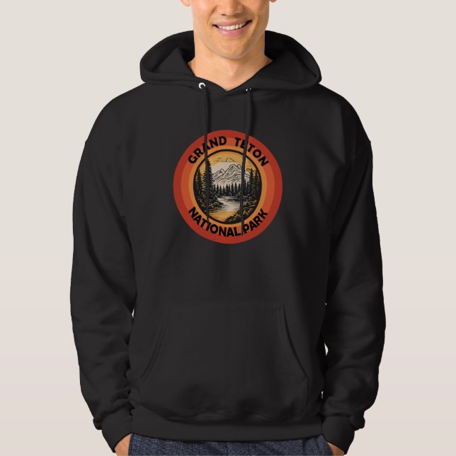 Grand Teton mountains National Park Wyoming Hoodie (Front)
