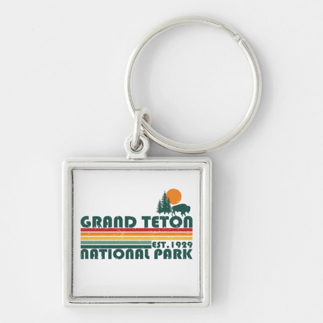 Grand Teton mountains National Park Wyoming Key Ring (Front)