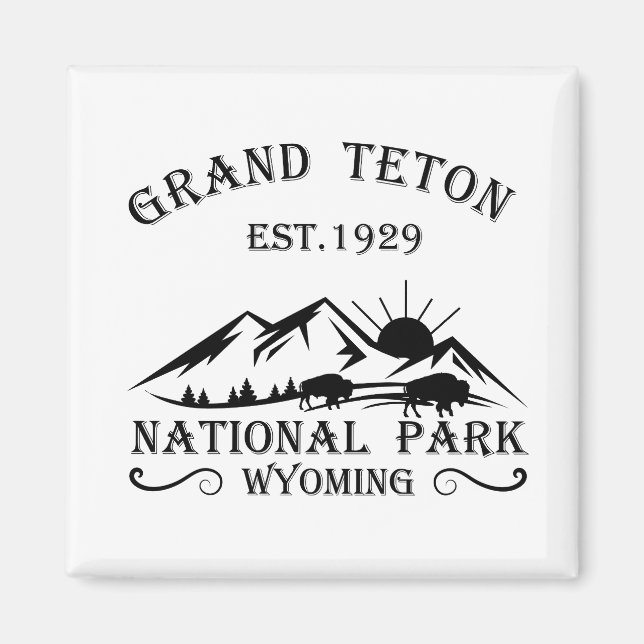 Grand Teton mountains National Park Wyoming Magnet (Front)