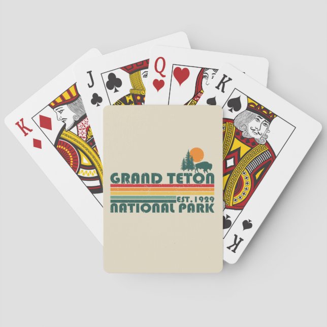 Grand Teton mountains National Park Wyoming Playing Cards (Back)