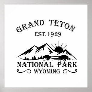 Grand Teton mountains National Park Wyoming Poster