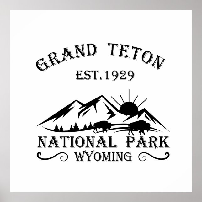 Grand Teton mountains National Park Wyoming Poster (Front)