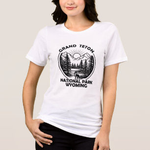 Grand Teton mountains National Park Wyoming Tri-Blend Shirt