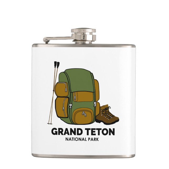 Grand Teton National Park Backpack Hip Flask (Front)