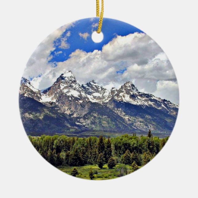 Grand Teton National Park Ceramic Ornament (Front)