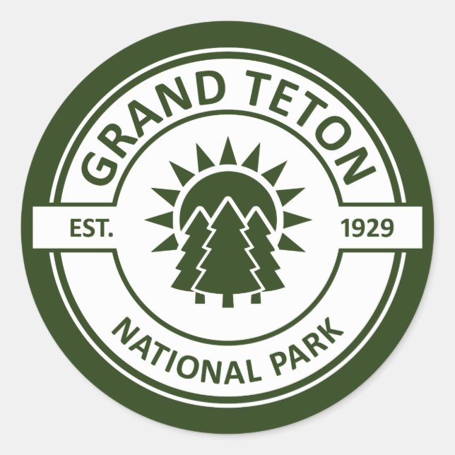 Grand Teton National Park Classic Round Sticker (Front)