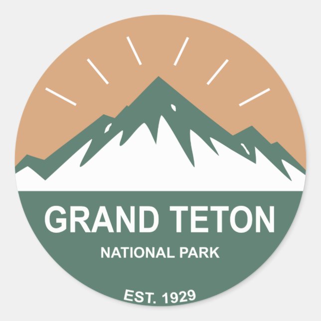 Grand Teton National Park Classic Round Sticker (Front)