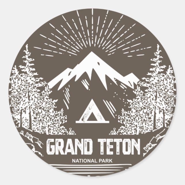 Grand Teton National Park Classic Round Sticker (Front)