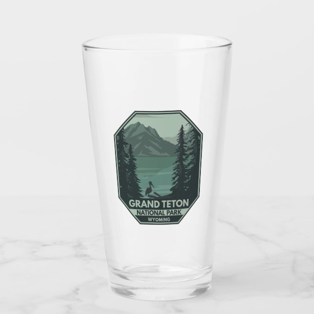 Grand Teton National Park Crane Vintage Glass (Front)