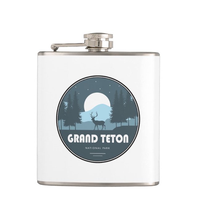 Grand Teton National Park Deer Hip Flask (Front)