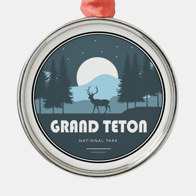 Grand Teton National Park Deer Metal Ornament (Front)