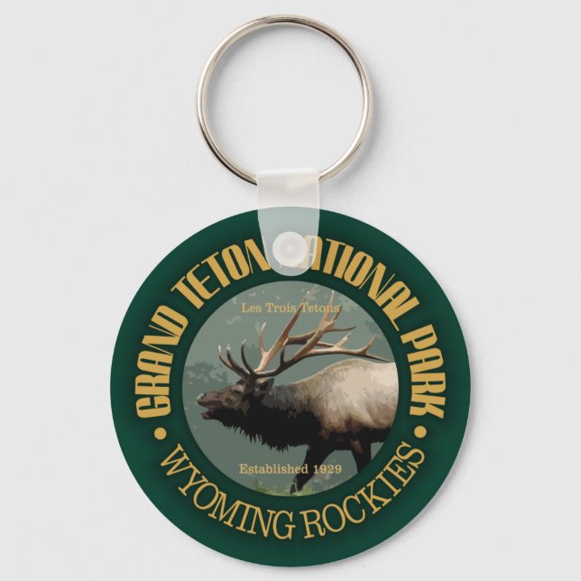 Grand Teton National Park (elk) Key Ring (Front)