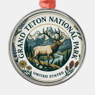 Grand Teton National Park Elk Viewing Areas Metal Ornament