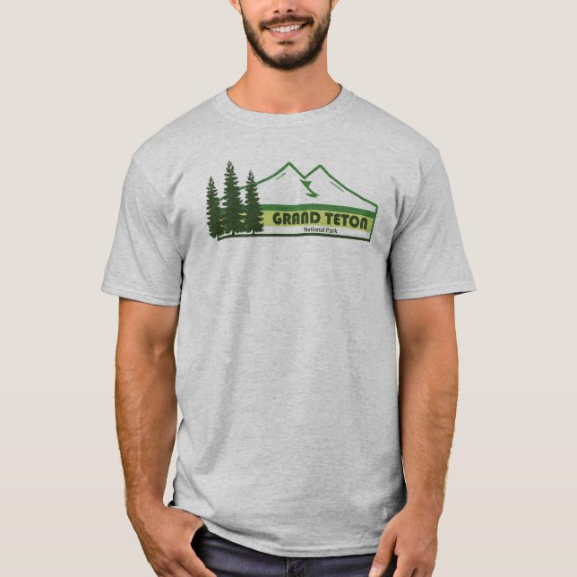 Grand Teton National Park Green Stripes T-Shirt (Front)