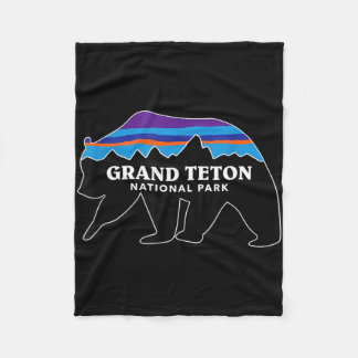 Grand teton national park grizzly bear minimalist fleece blanket