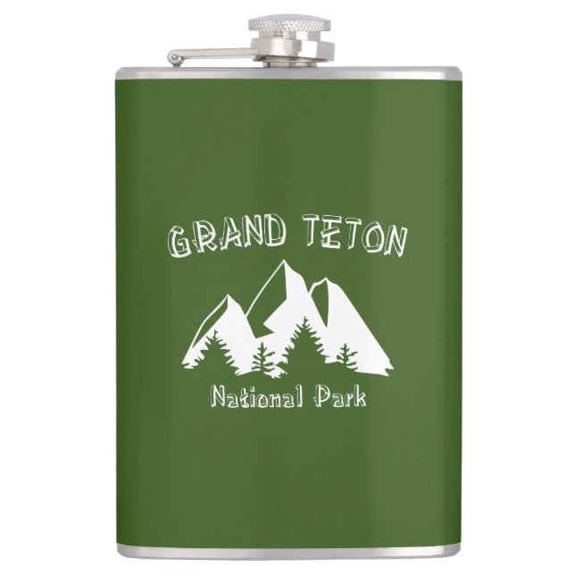 Grand Teton National Park Hip Flask (Front)