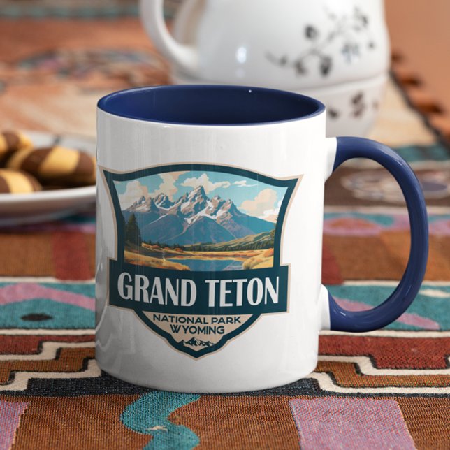 Grand Teton National Park Illustration Retro Mug (Creator Uploaded)