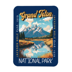 Grand Teton National Park Jackson Hole Distressed Magnet