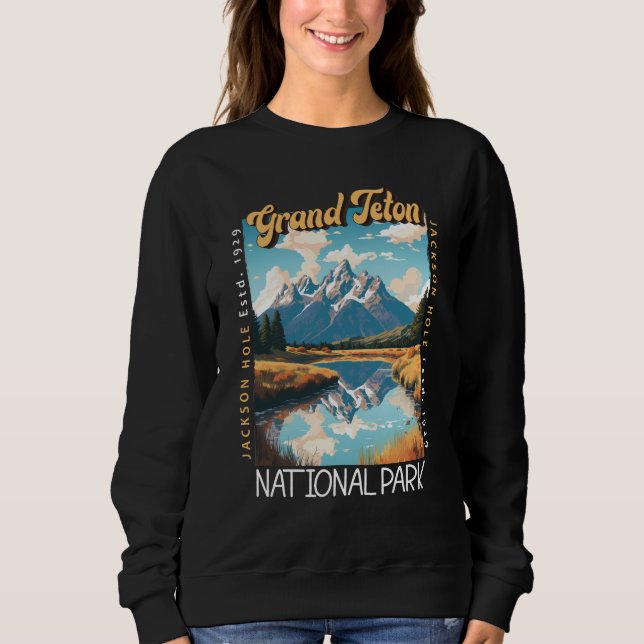 Grand Teton National Park Jackson Hole Distressed Sweatshirt (Front)