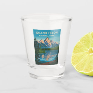 Grand Teton National Park Landscape Travel Art Shot Glass