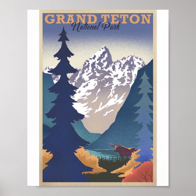 Grand Teton National Park Litho Artwork Poster (Front)