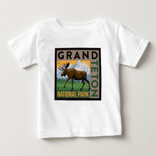 Grand Teton National Park Moose Baby T-Shirt (Front)