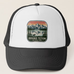 Grand Teton National Park Moose Badge Trucker Hat