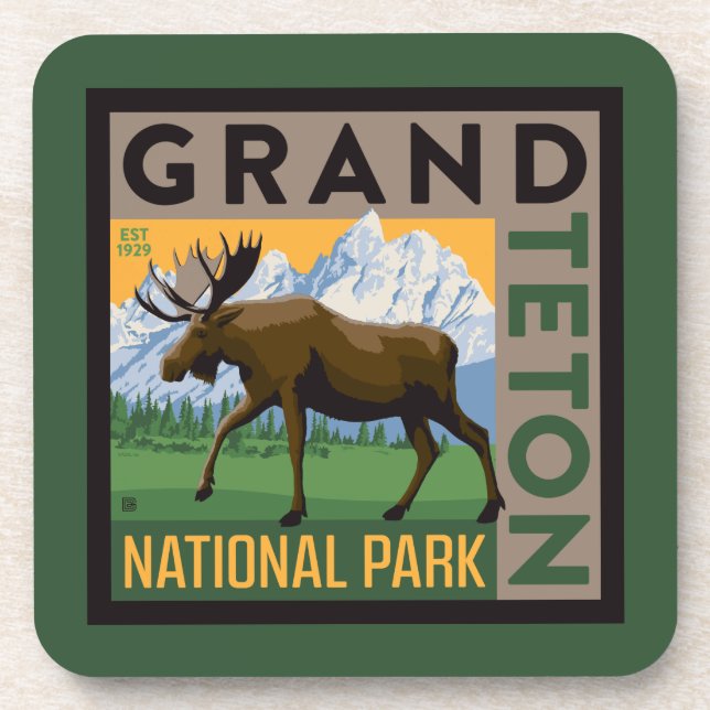 Grand Teton National Park Moose Coaster (Front)
