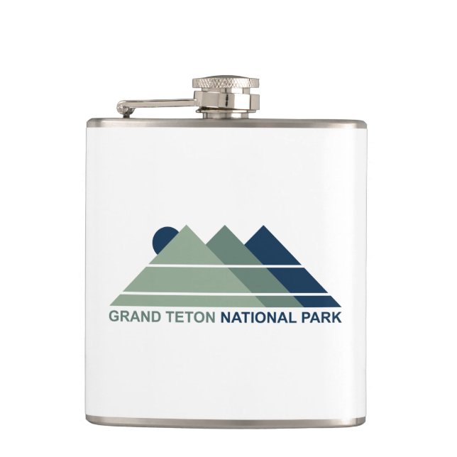 Grand Teton National Park Mountain Sun Hip Flask (Front)