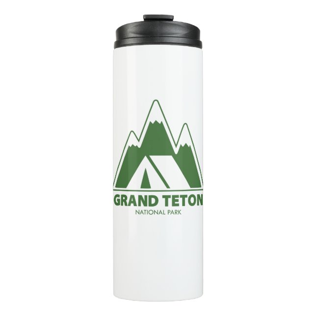 Grand Teton National Park Mountains Camping Thermal Tumbler (Front)