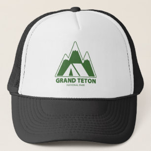 Grand Teton National Park Mountains Camping Trucker Hat