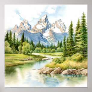 Grand Teton National Park Painting Print