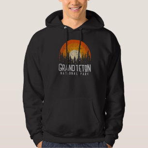 Grand Teton National Park Retro Style Vintage 80s Hoodie