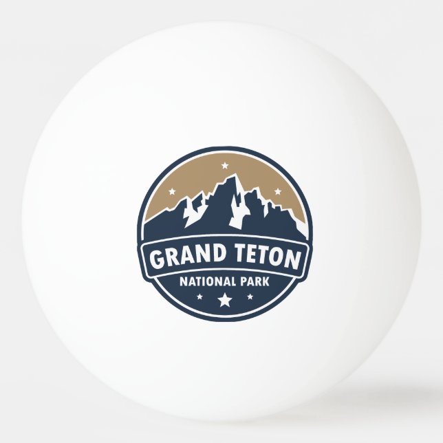 Grand Teton National Park Round Emblem Ping Pong Ball (Front)