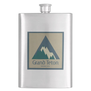 Grand Teton National Park Rustic Hip Flask