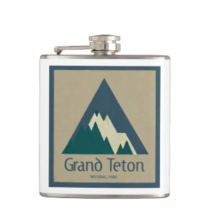 Grand Teton National Park Rustic Hip Flask