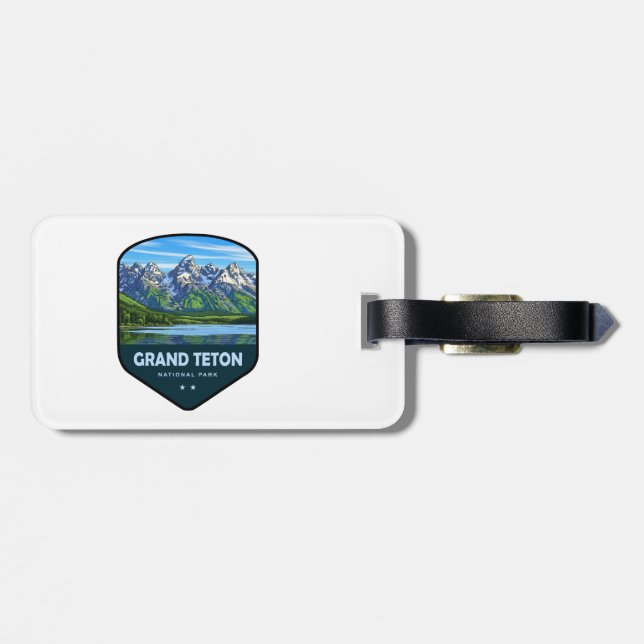 Grand Teton National Park Shield Luggage Tag (Back Horizontal)