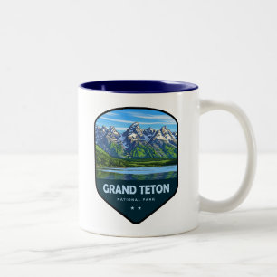 Grand Teton National Park Shield Two-Tone Coffee Mug