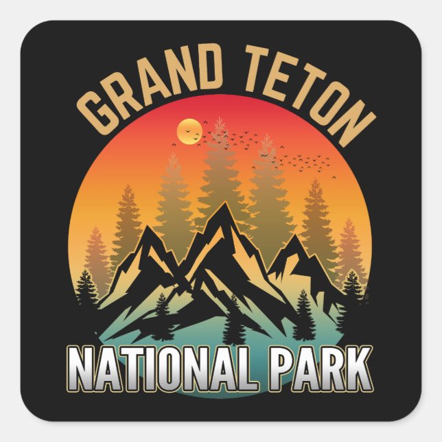 Grand Teton National Park Square Sticker (Front)