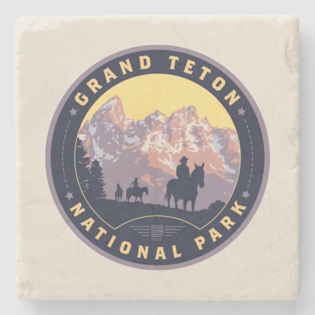 Grand Teton National Park Stone Coaster (Front)