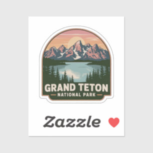 Grand Teton National Park Sunset Mountain Badge