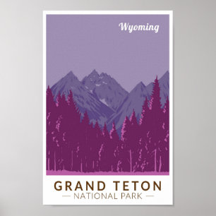Grand Teton National Park Teton Range Travel Art Poster